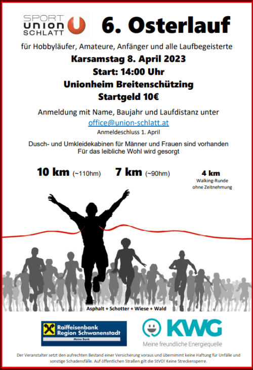 Einladung zum 6. Osterlauf 2023